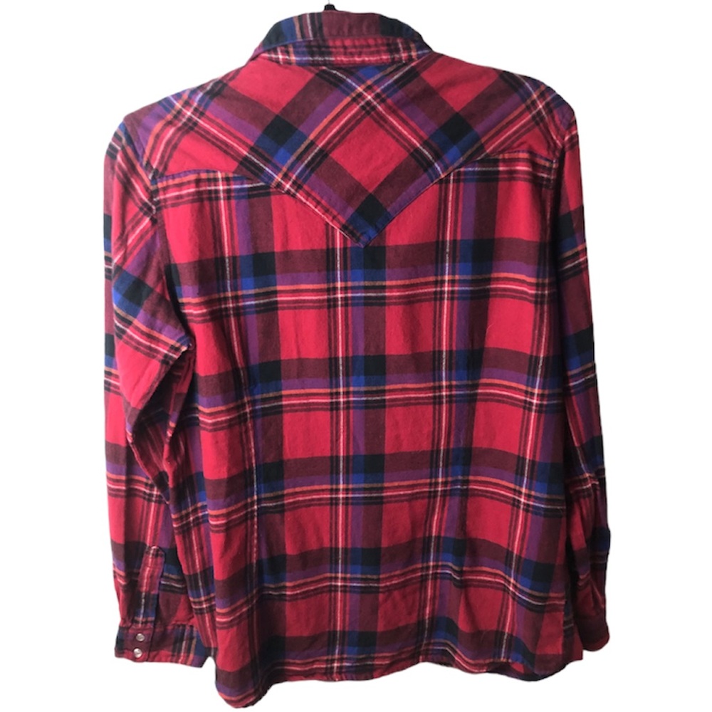 Wrangler Shirt Plaid Flannel Size Large GUC - Picture 2 of 3